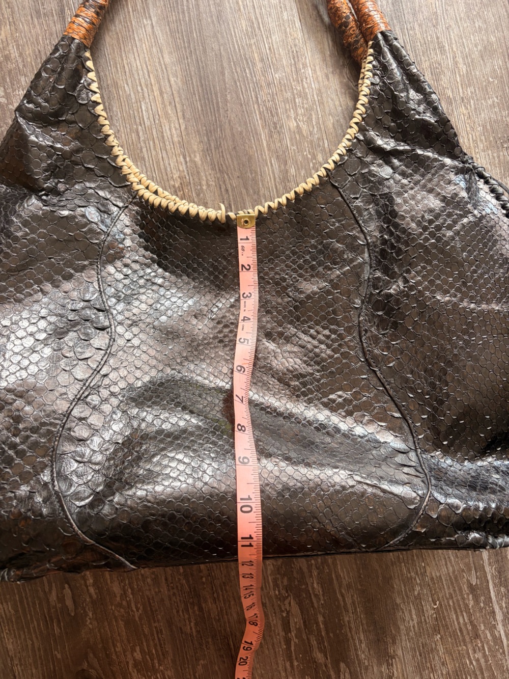 Large Handmade Python skin Hobo Bag - Picture 10 of 15